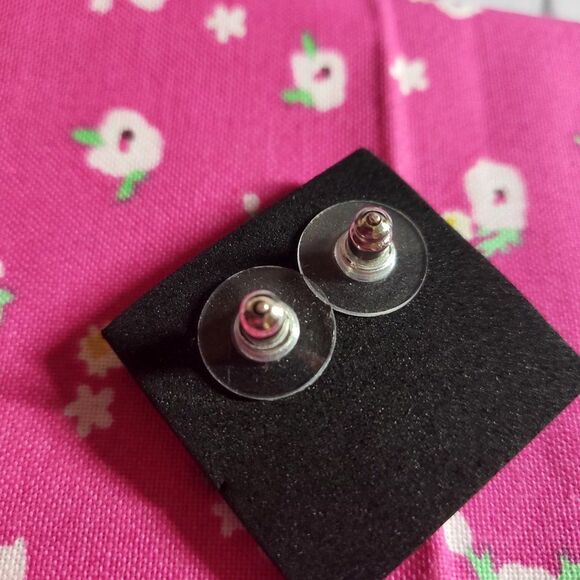 Crystal Floral Stud Earrings in Sterling Silver - Picture 3 of 5